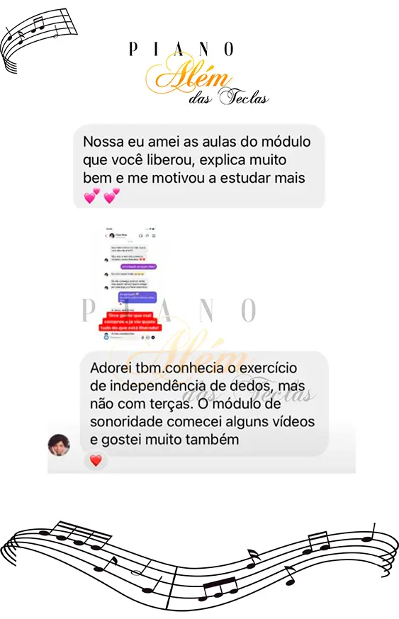Depoimento de aluno do curso Piano Além das Teclas