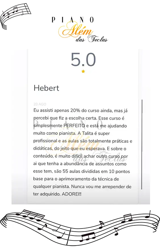 Depoimento de aluno do curso Piano Além das Teclas