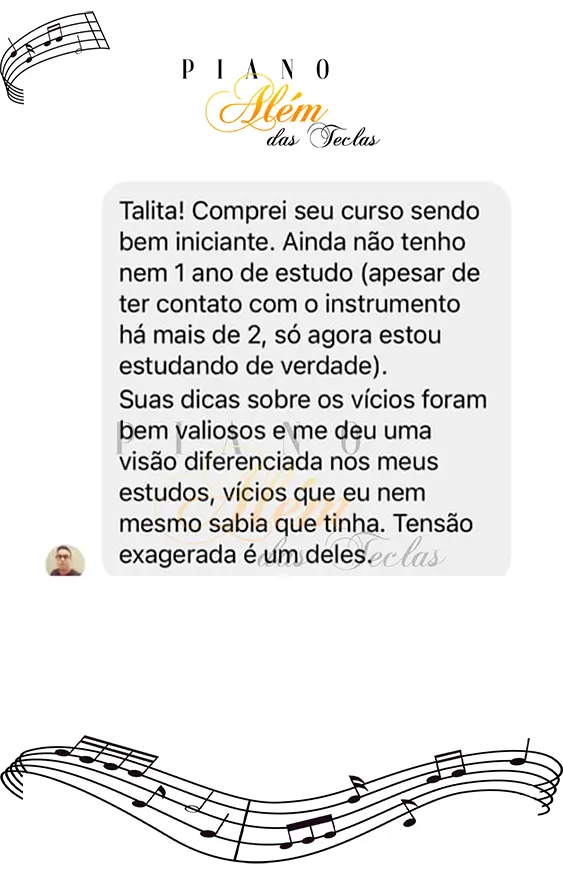 Depoimento de aluno do curso Piano Além das Teclas